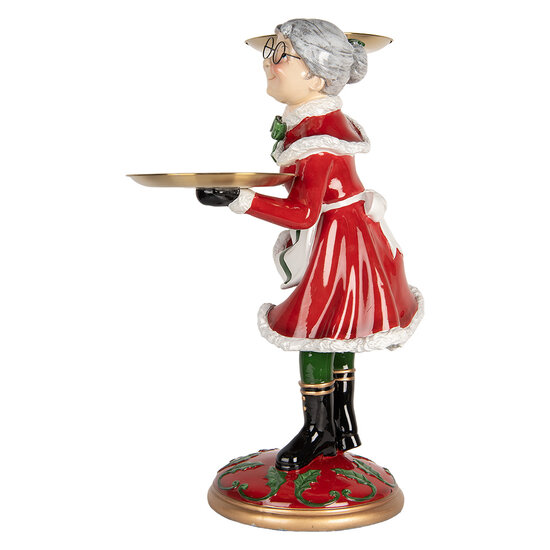 Clayre &amp; Eef   | Kerstdecoratie Kerstvrouw Rood Wit 47x32x62 cm | 5PR0188