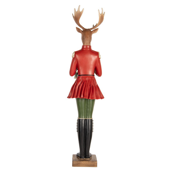 Clayre &amp; Eef   | Decoratie Rendier Bruin Rood 23x19x77 cm | 5PR0189