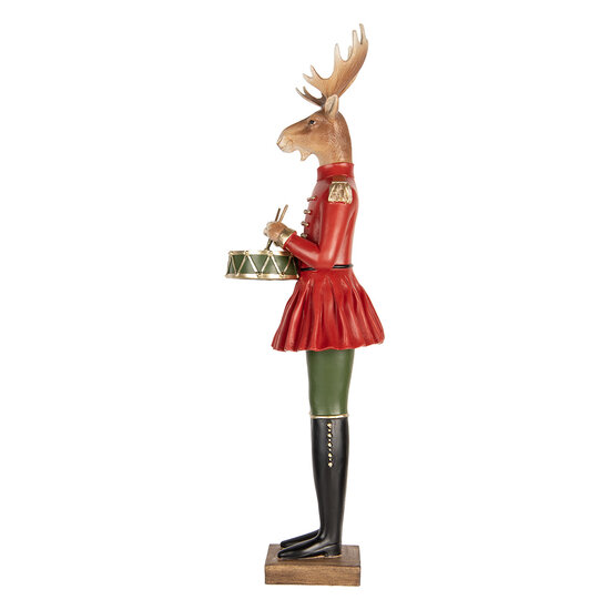 Clayre &amp; Eef   | Decoratie Rendier Bruin Rood 23x19x77 cm | 5PR0189