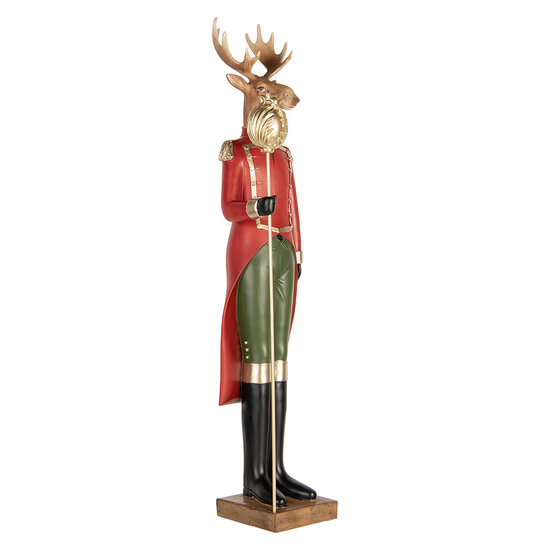 Clayre &amp; Eef   | Decoratie Rendier Bruin Rood 17x18x81 cm | 5PR0190