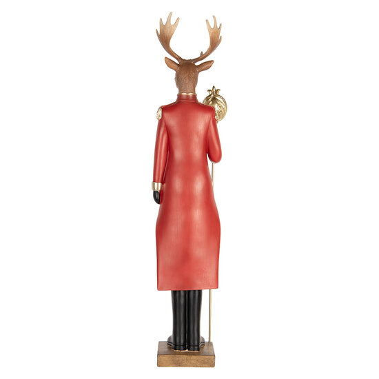 Clayre &amp; Eef   | Decoratie Rendier Bruin Rood 17x18x81 cm | 5PR0190