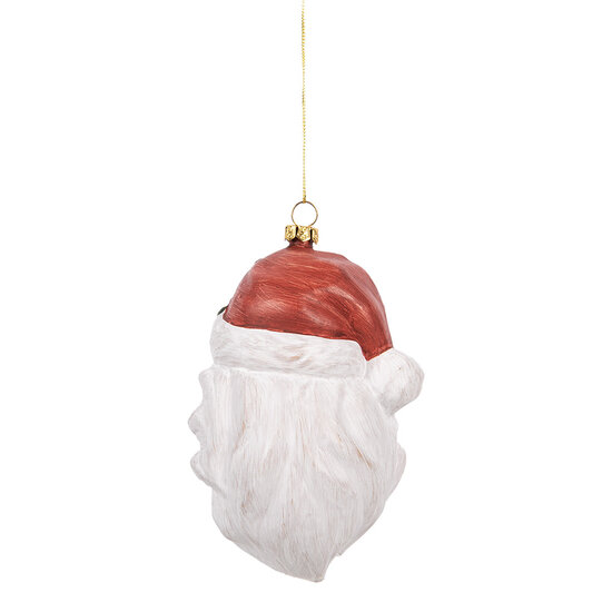 Clayre & Eef | Decoratie Hanger Kerstman Wit Rood 9x7x15 cm | 66083
