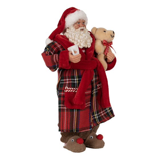 Clayre & Eef | Kerstdecoratie Kerstman Rood Wit 16x10x27 cm | 65589
