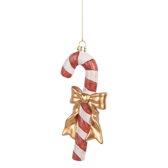Clayre &amp; Eef   | Decoratie hanger Zuurstok Rood Wit 8x3x18 cm | 66084
