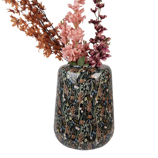 Clayre & Eef | Decoratie Vaas Zwart Groen ø 31x40 cm | 65886