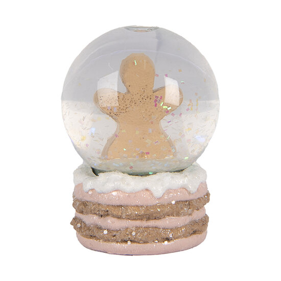 Clayre &amp; Eef   | Sneeuwbol Bruin Transparant &oslash; 5x7 cm | 66086