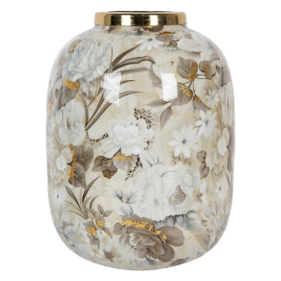 Clayre & Eef | Decoratie Vaas Beige Bruin ø 17x22 cm | 65890
