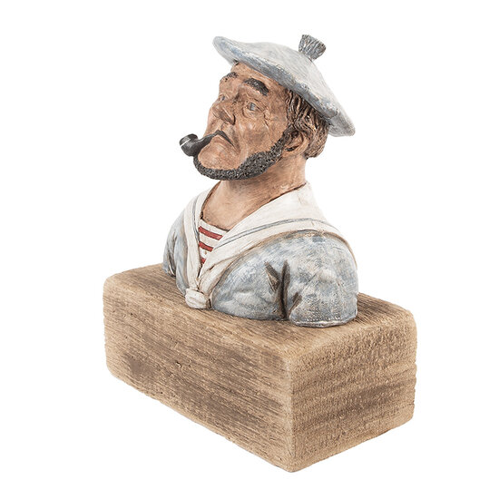 Clayre &amp; Eef   | Decoratie Matroos Blauw Bruin 19x11x24 cm | 6H2426