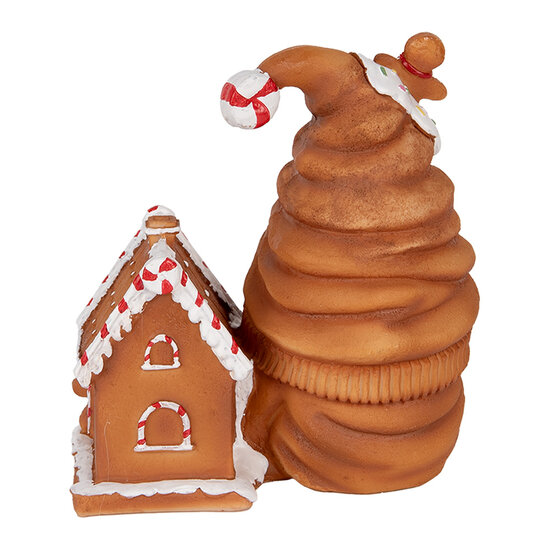 Clayre &amp; Eef   | Decoratie Beeld Kabouter met LED Bruin Blauw 14x9x15 cm | 6PR5309