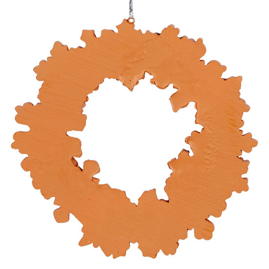 Clayre & Eef | Decoratie hanger Krans Bruin Wit ø 18x2 cm | 6PR5320