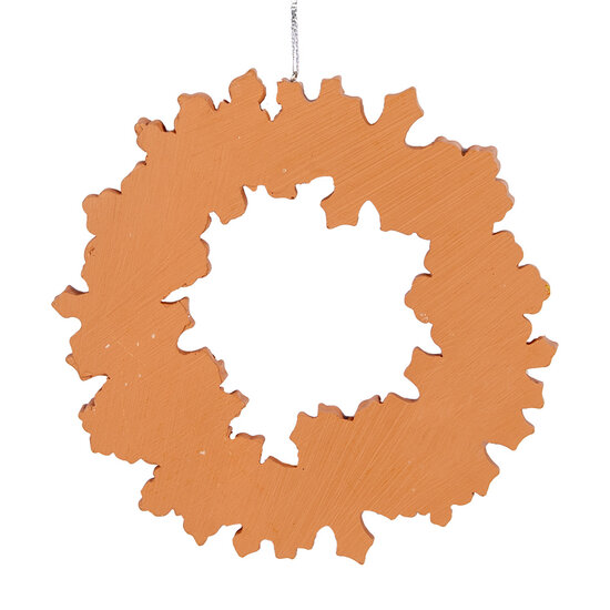 Clayre & Eef | Decoratie hanger Krans Bruin Wit ø 18x2 cm | 6PR5321