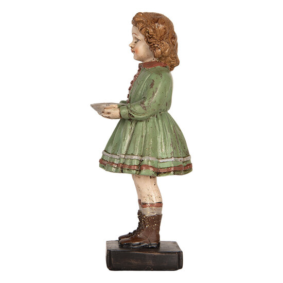 Clayre & Eef | Decoratie Kind Groen Beige 9x8x21 cm | 6PR5557