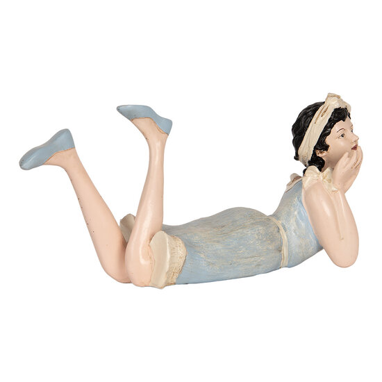 Clayre & Eef | Decoratie Vrouw Beige Blauw 26x12x9 cm | 6PR5559