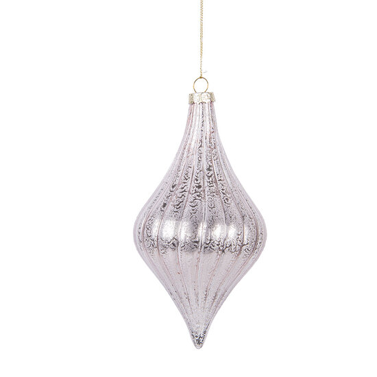 Clayre & Eef | Kerstbal Roze ø 8x15 cm | 6GL5146