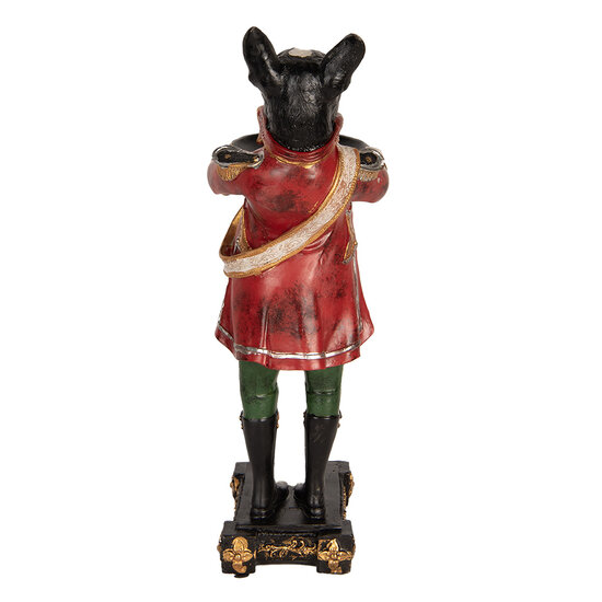 Clayre & Eef | Kandelaar Hond Zwart Rood 18x11x35 cm | 6PR5578