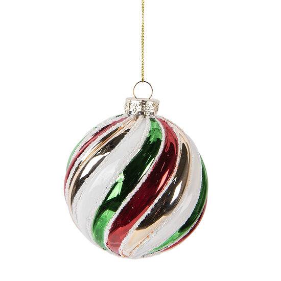Clayre & Eef | Kerstbal Meerkleurig ø 8x8 cm | 6GL5174