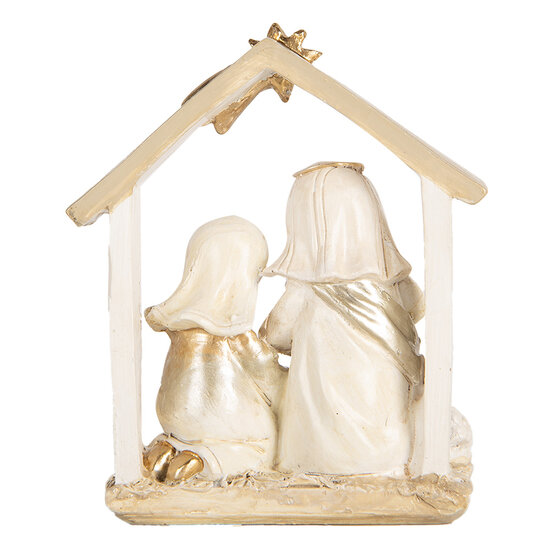 Clayre & Eef | Kerstdecoratie Kerstgroep Beige Goudkleurig 10x5x12 cm | 6PR5648