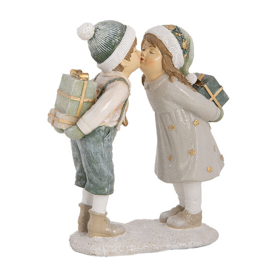 Clayre &amp; Eef   | Kerstdecoratie Kinderen Beige Groen 15x6x18 cm | 6PR5651