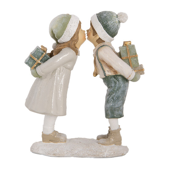 Clayre &amp; Eef   | Kerstdecoratie Kinderen Beige Groen 15x6x18 cm | 6PR5651