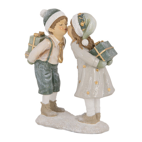 Clayre &amp; Eef   | Kerstdecoratie Kinderen Beige Groen 15x6x18 cm | 6PR5651