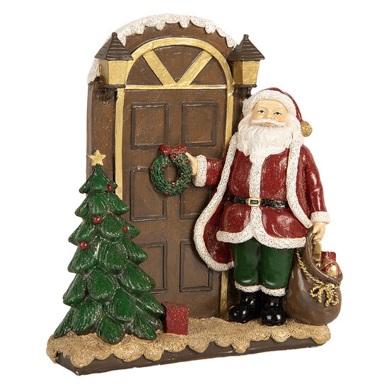 Clayre & Eef | Kerstdecoratie Kerstman Rood Bruin 18x7x20 cm | 6PR5670