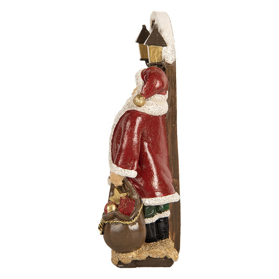 Clayre & Eef | Kerstdecoratie Kerstman Rood Bruin 18x7x20 cm | 6PR5670