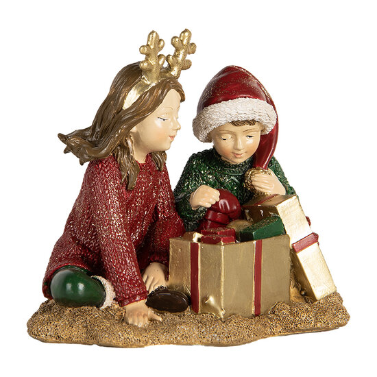 Clayre & Eef | Kerstdecoratie Kinderen Rood Groen 14x9x11 cm | 6PR5676