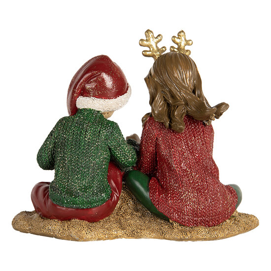 Clayre & Eef | Kerstdecoratie Kinderen Rood Groen 14x9x11 cm | 6PR5676