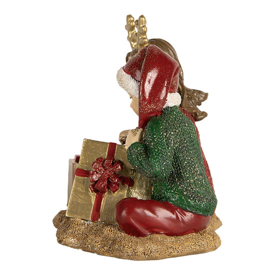 Clayre & Eef | Kerstdecoratie Kinderen Rood Groen 14x9x11 cm | 6PR5676