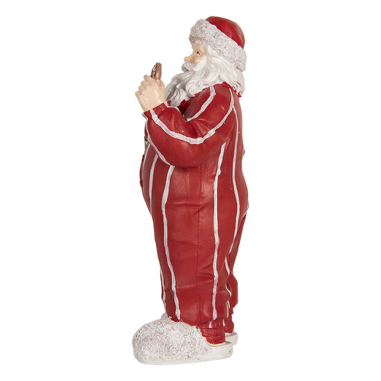 Clayre &amp; Eef   | Kerstdecoratie Kerstman Rood Wit 18x11x31 cm | 6PR5760