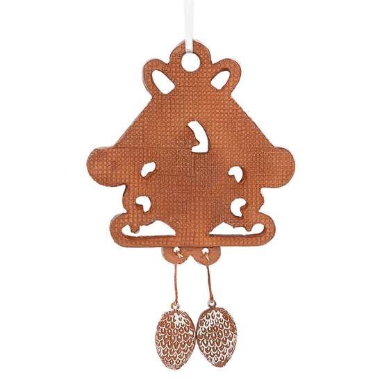 Clayre &amp; Eef   | Decoratie hanger huisje Bruin Wit 12x2x18 cm | 6PR5315