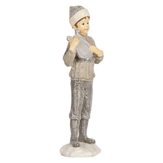 Clayre &amp; Eef   | Kerstdecoratie Kinderen set van 2 Grijs 8x7x22 cm | 6PR5920