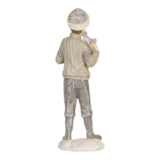 Clayre &amp; Eef   | Kerstdecoratie Kinderen set van 2 Grijs 8x7x22 cm | 6PR5920