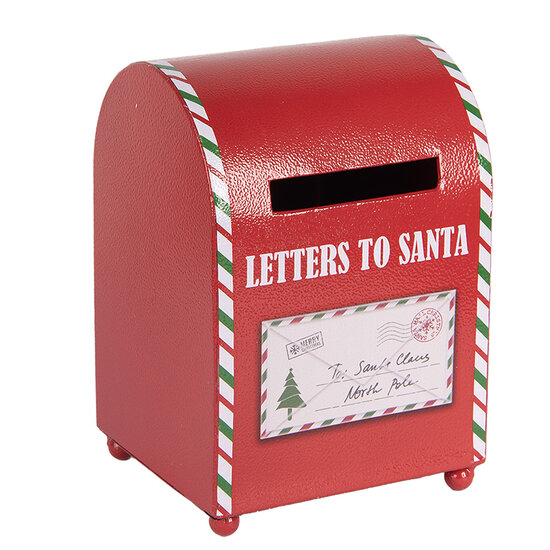 Clayre & Eef | Brievenbus Rood Wit 14x13x19 cm | 6Y5800