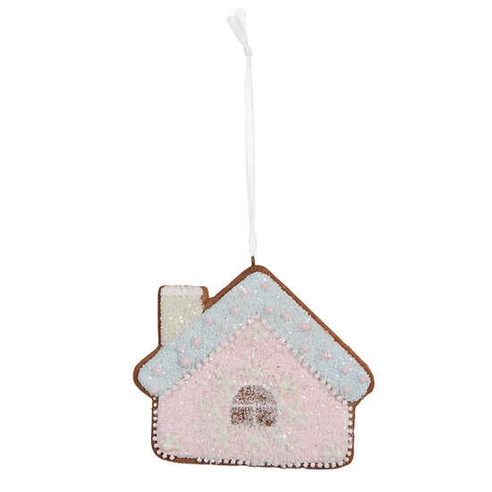 Clayre &amp; Eef   | Decoratie hanger huisje Roze Blauw 9x1x8 cm | 6PR5340