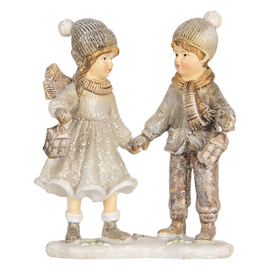 Clayre & Eef | Decoratie Kinderen Grijs Beige 10x6x13 cm | 6PR5922
