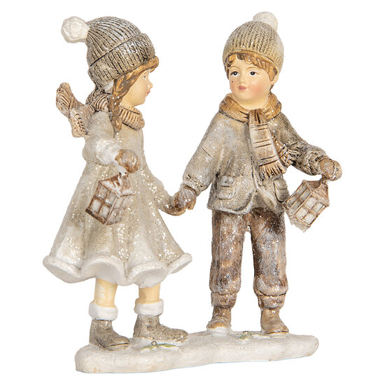 Clayre & Eef | Decoratie Kinderen Grijs Beige 10x6x13 cm | 6PR5922