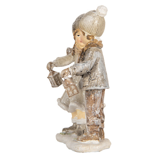 Clayre & Eef | Decoratie Kinderen Grijs Beige 10x6x13 cm | 6PR5922