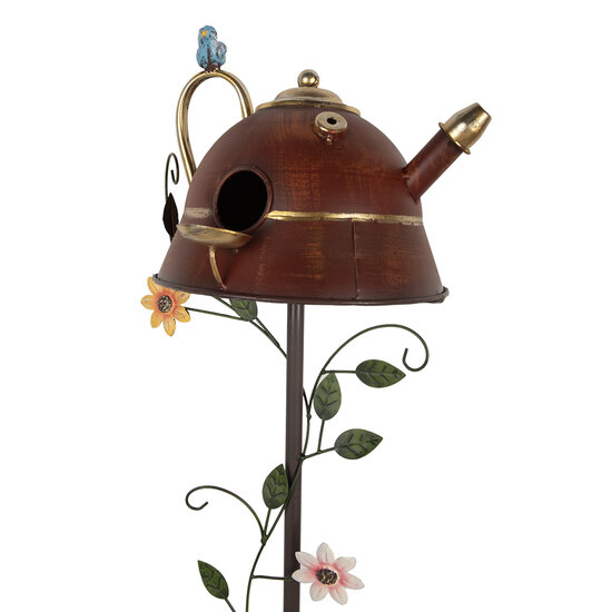 Clayre & Eef | Tuinsteker Vogel Rood 27x24x147 cm | 5Y1286