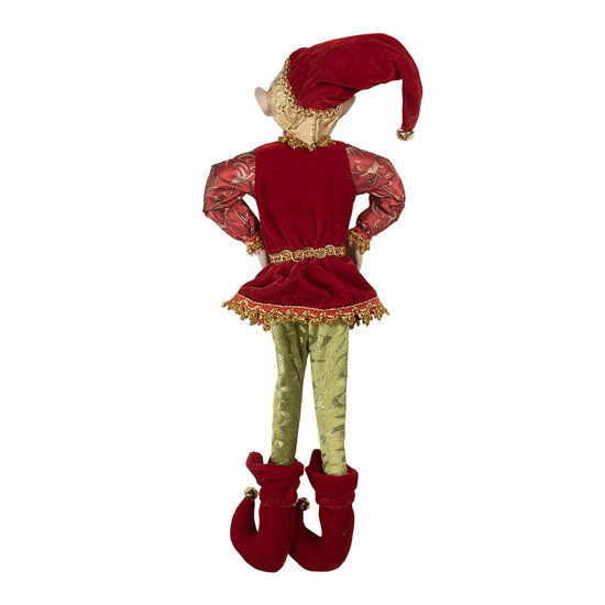 Clayre &amp; Eef   | Decoratie elf Rood Groen 20x6x52 cm | 66337