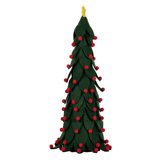 Clayre & Eef | Decoratie Kerstboom Groen Rood ø 15x45 cm | 66338