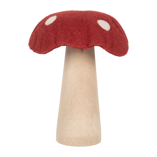 Clayre &amp; Eef   | Vilten Paddenstoel Rood Bruin 14x14x17 cm | 66303