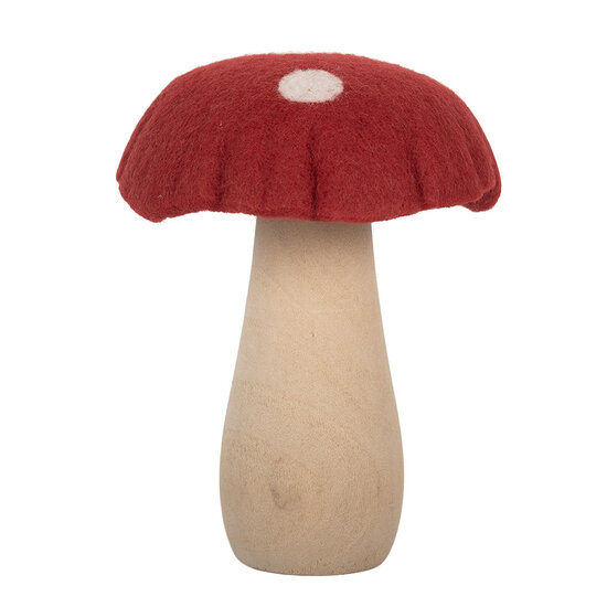 Clayre & Eef | Vilten Paddenstoel Rood Bruin 12x12x15 cm | 66304