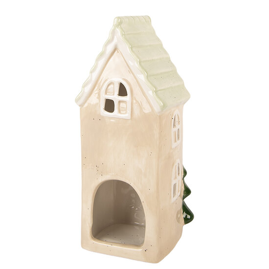 Clayre &amp; Eef   | Decoratie Huisje Beige Groen 9x8x20 cm | 6CE2221