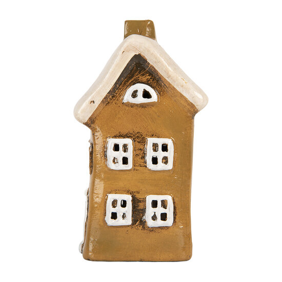 Clayre &amp; Eef   | Decoratie Huisje Bruin Beige 8x7x14 cm | 6CE2183