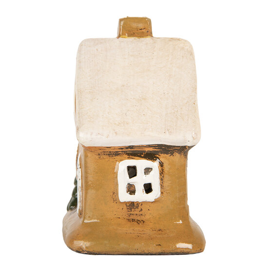 Clayre &amp; Eef   | Decoratie Huisje Bruin Beige 9x7x11 cm | 6CE2189