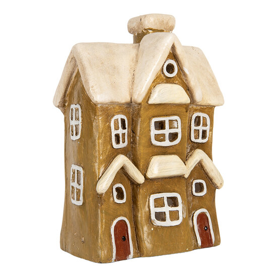 Clayre & Eef | Decoratie Huis Bruin Beige 23x15x33 cm | 6MG0123