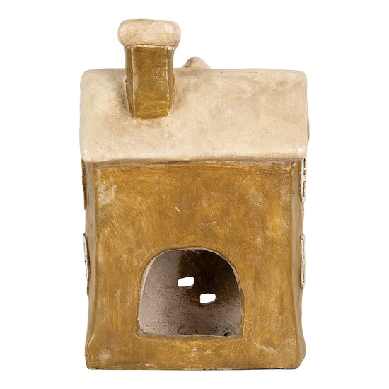 Clayre & Eef | Decoratie Huis Bruin Beige 23x15x33 cm | 6MG0123