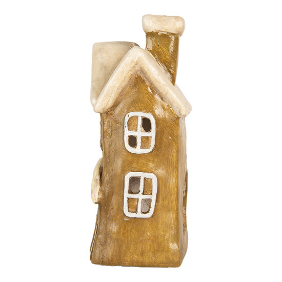 Clayre & Eef | Decoratie Huis Bruin Beige 23x15x33 cm | 6MG0123