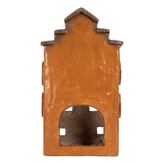 Clayre &amp; Eef   | Decoratie Huisje Oranje Grijs 20x15x34 cm | 6MG0124